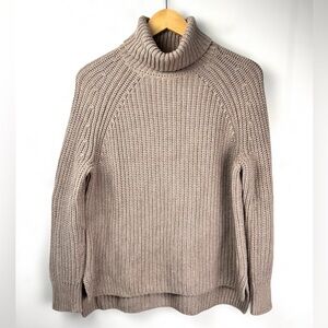 525 America Women’s STELLA SHAKER STITCH Chunky Knit TURTLENECK SWEATER Cotton S